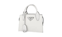 Prada Women's White Saffiano Leather Kristen Shoulder Bag 1BA269