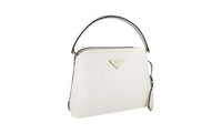Prada Women's 1BA282 White Saffiano Leather Leather Shoulder Bag