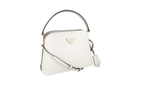 Prada Women's White Saffiano Leather Matinee Shoulder Bag 1BA282