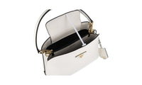 Prada Women's White Saffiano Leather Matinee Shoulder Bag 1BA282