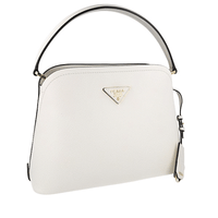 Prada Women's White Saffiano Leather Matinee Shoulder Bag 1BA282