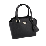 Prada Women's Black Saffiano Leather Shoulder Bag 1BA380