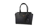 Prada Women's Black High-Quality Saffiano Leather Shoulder Bag 1BA409
