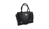Prada Women's Black High-Quality Saffiano Leather Shoulder Bag 1BA409