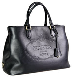 Prada Women's Black Leather Shoulder Bag 1BA579
