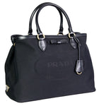 Prada Women's 1BA579 Black Textile Shoulder Bag