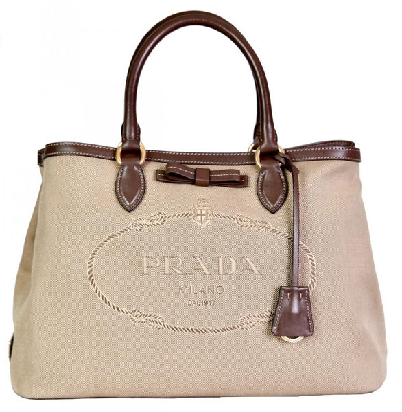 Prada Women's 1BA579 Brown Textile Shoulder Bag