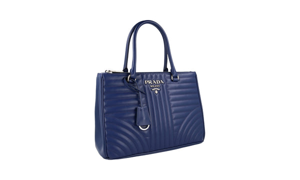 Prada Women's 1BA863 Blue Leather Shoulder Bag