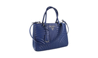 Prada Women's Blue Leather Galleria Diagramme Shoulder Bag 1BA863