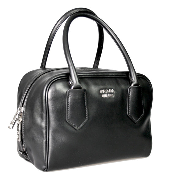 Prada Women's 1BB011 Black Leather Shoulder Bag