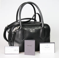 Prada Women's Black Leather Shoulder Bag 1BB011