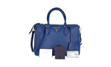 Prada Women's 1BB023 Blue Leather Shoulder Bag