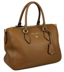 Prada Women's 1BB023 Brown Leather Shoulder Bag