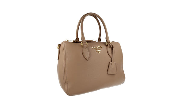 Prada Women's 1BB023 Beige Leather Shoulder Bag