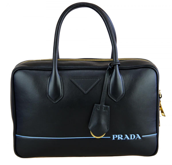 Prada Women's 1BB045 Black Leather Shoulder Bag