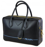 Prada Women's Black Leather Mirage Shoulder Bag 1BB045