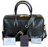 Prada Women's Black Leather Mirage Shoulder Bag 1BB045