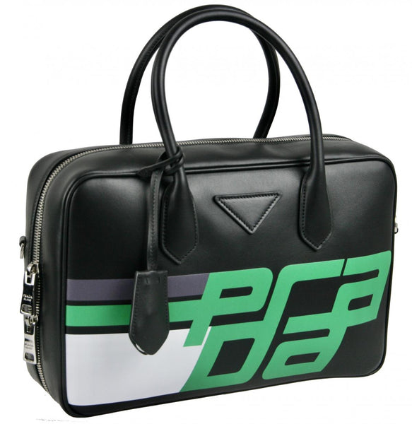 Prada Women's 1BB045 Black Leather Shoulder Bag