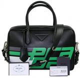 Prada Women's Black Leather Mirage Shoulder Bag 1BB045