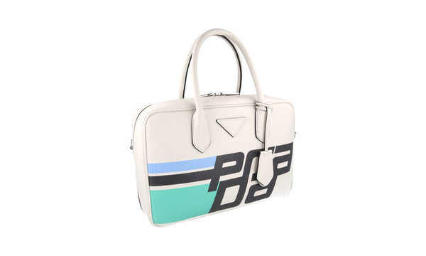 Prada Women's 1BB045 White Leather Shoulder Bag