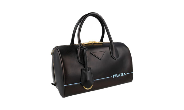 Prada Women's 1BB047 Black Leather Shoulder Bag
