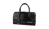 Prada Women's Black Leather Mirage Boston Shoulder Bag 1BB047