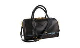Prada Women's Black Leather Mirage Boston Shoulder Bag 1BB047
