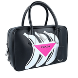 Prada Women's Black Leather Shoulder Bag 1BB049