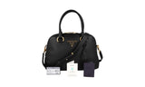 Prada Women's Black Leather Shoulder Bag 1BB087
