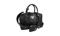 Prada Women's Black Leather Re-edition 2001 Shoulder Bag 1BB092