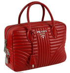 Prada Women's 1BB095 Red Leather Shoulder Bag