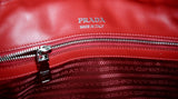 Prada Women's Red Leather Diagramme Folder Bag 1BB095
