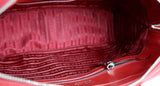 Prada Women's Red Leather Diagramme Folder Bag 1BB095