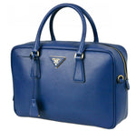 Prada Women's 1BB095 Blue High-Quality Saffiano Leather Leather Shoulder Bag