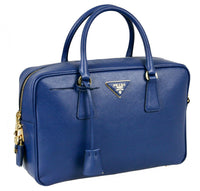 Prada Women's Blue High-Quality Saffiano Leather Shoulder Bag 1BB095