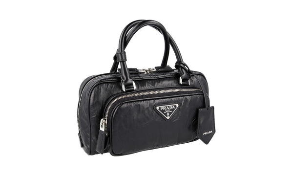 Prada Women's 1BB099 Black Leather Shoulder Bag