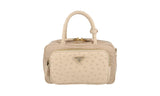 Prada Women's 1BB106 Beige Leather Shoulder Bag