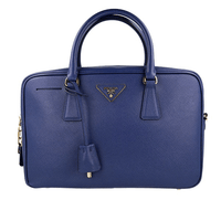 Prada Women's Blue Saffiano Leather Shoulder Bag 1BB995