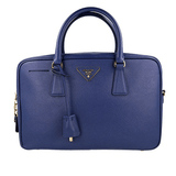 Prada Women's Blue Saffiano Leather Shoulder Bag 1BB995