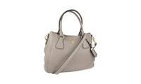 Prada Women's 1BC032 Grey Leather Shoulder Bag