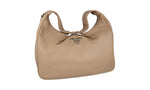 Prada Women's 1BC034 Beige Leather Shoulder Bag