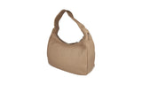 Prada Women's Beige Leather Arque Moon Shoulder Bag 1BC034