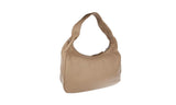 Prada Women's Beige Leather Arque Moon Shoulder Bag 1BC034