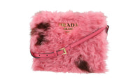 Prada Women's Pink Saffiano Leather Light Frame Shoulder Bag 1BC046