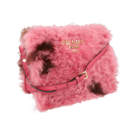 Prada Women's Pink High-Quality Saffiano Leather Light Frame Shoulder Bag 1BC046