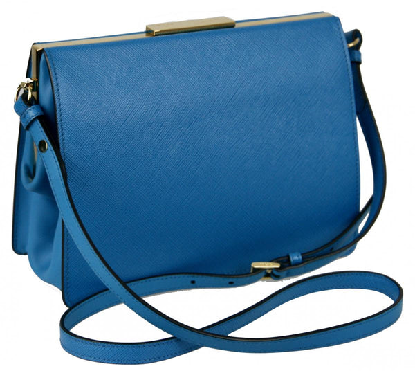 Prada Women's 1BC046 Blue Saffiano Leather Leather Shoulder Bag