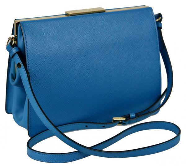 Prada Women's 1BC046 Blue High-Quality Saffiano Leather Leather Shoulder Bag