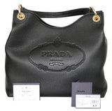 Prada Women's Black Leather Shoulder Bag 1BC051