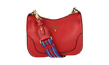 Prada Women's Red Leather Shoulder Bag 1BC052