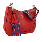 Prada Women's Red Leather Shoulder Bag 1BC052